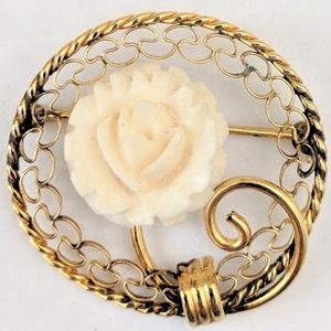Vintage Carl Art Gold Filled Floral Brooch Pin